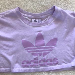 purple adidas lose CROP TOP